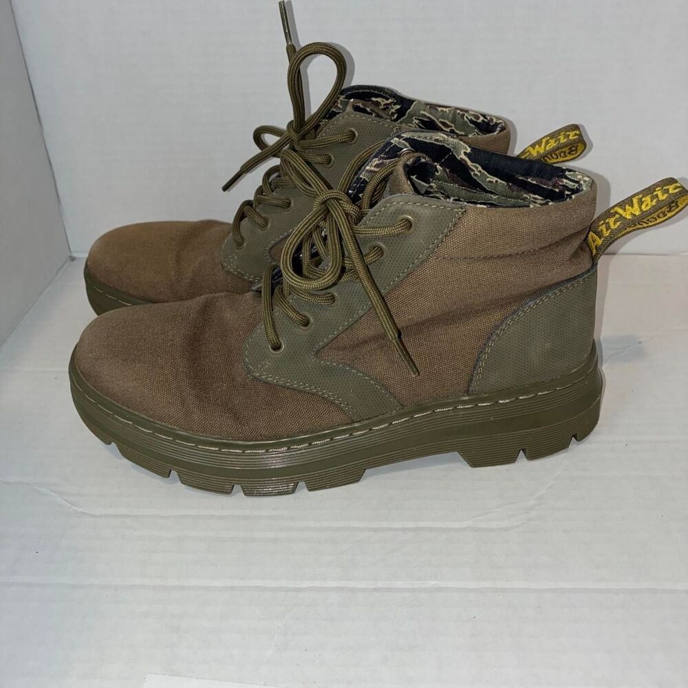 Dr. Martens Bonny II Olive Canvas Tech Boots Size US M 7 / L 8